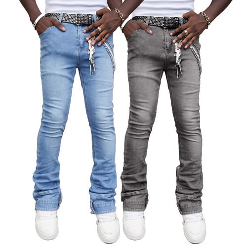 Men's Denim Straight Pants Sreet Fashion Ins Sretch Stacked
