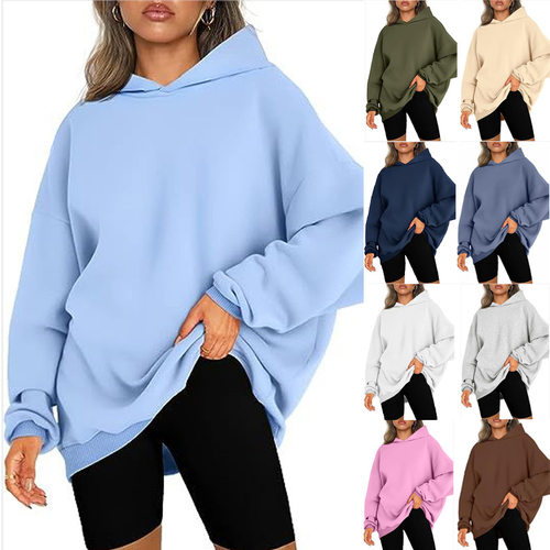 2026 Women's Oversized Loose Casual Fleece-lined Hooded Pull