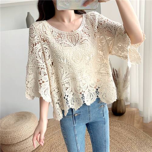 2026 Embroidered Hollow Thin Fashionable All-match Women's P