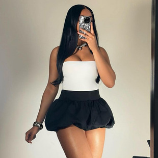 2026 Sexy Women's Solid lor All-match Bubble Bubble Skirt Hi
