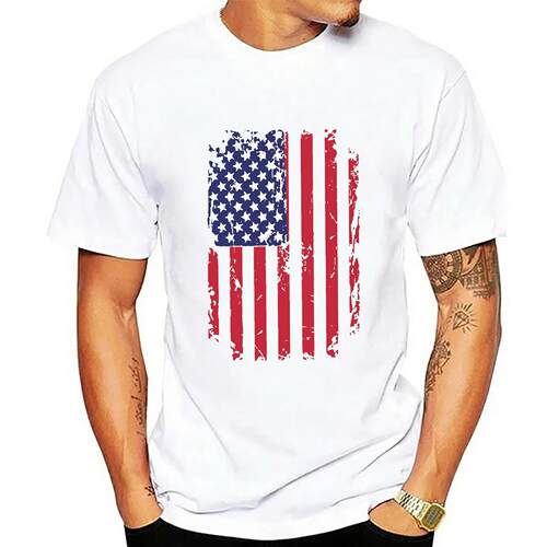 Men's Station Digital Printing T-shirt Men's T-shirt Day T-s