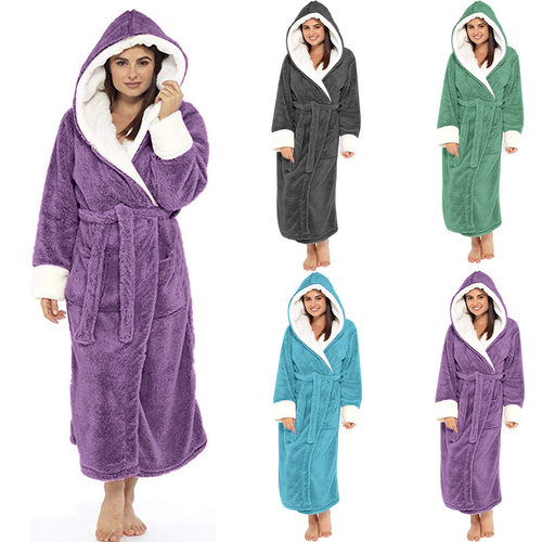 2026 Hot Ladies' Long Bathrobe Nightgown With Belt