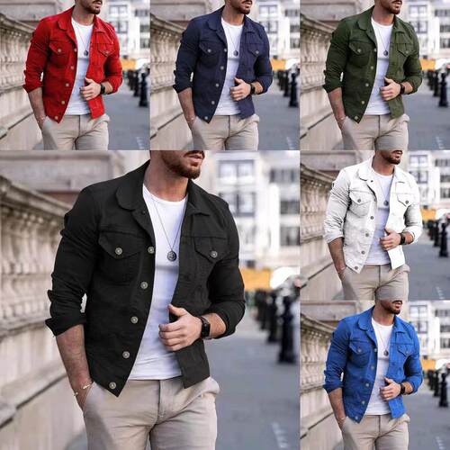 Men's Fashion Casual at Solid lor Slim-fit llar Men's Cardig
