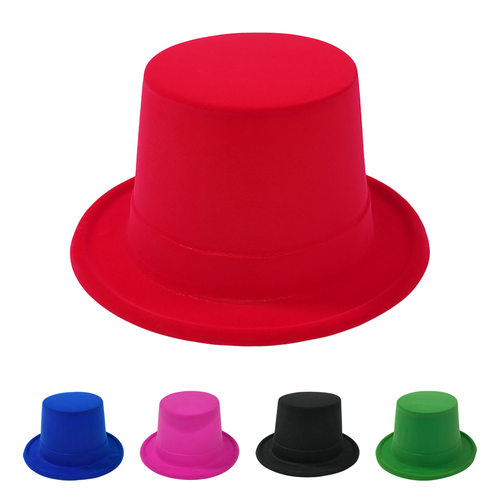 Plastic Top Hat, Jazz Hat, Tall Hat, Flocked Pvc Vintage Gen