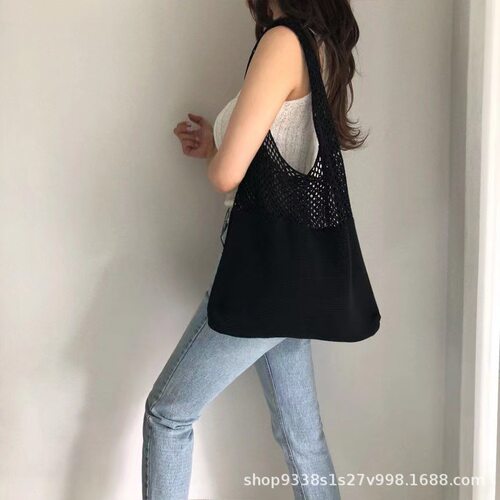 Korean Net Chic Simple Retro Hollow Knitted One-shoulder Ves