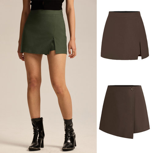 Skort High Waist Zipper Pants Boutique Elastic Skirt Skirt