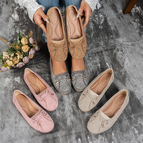 Large Size Stitch Bow Solid lor Ladies Flat Shoes E-commerce