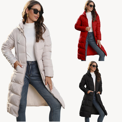 Women’s Mid-length, Slim-fit tton Padded at With Hood; Warm