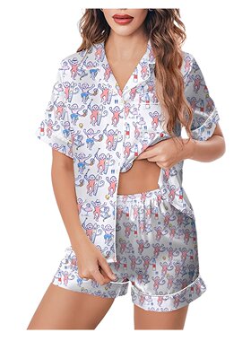 Monkey Print Suit Women's Large Size Temperament Family Clot