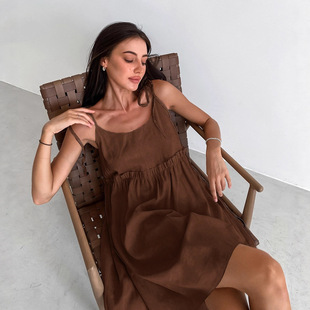 2026 Sexy Spice Sling Salt Pullover Loose tton Linen A- Line
