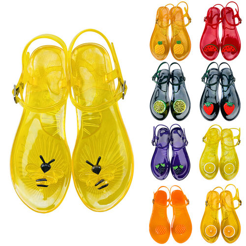 Temu Y2 Round Head Jelly Women Non-slip Soft Bottom Pvc Lemo