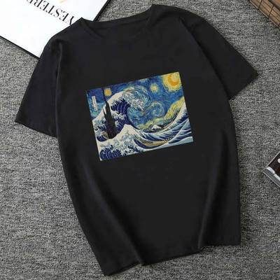 Harajuku Fashion Van Gogh Art Oil Painting Printed Tshirts W