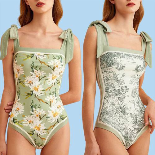 Swimsuit One-piece Tight-fitting Double-sided Printed Swimsu