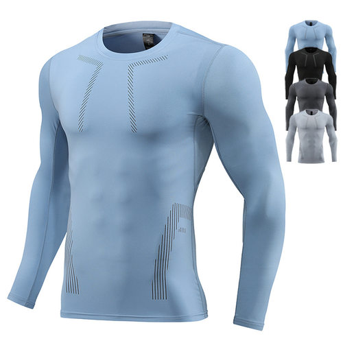 Cross-border  Quick-drying Tight Men's Long-sleeved Fitness