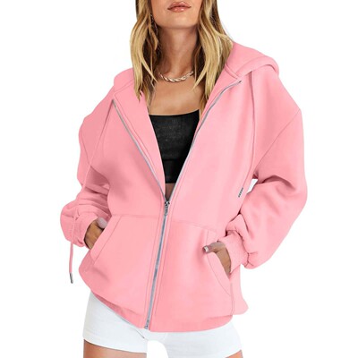 Hoodie Jacket Sweatshirt Casual Drawstring Zipper Hoodie Wit