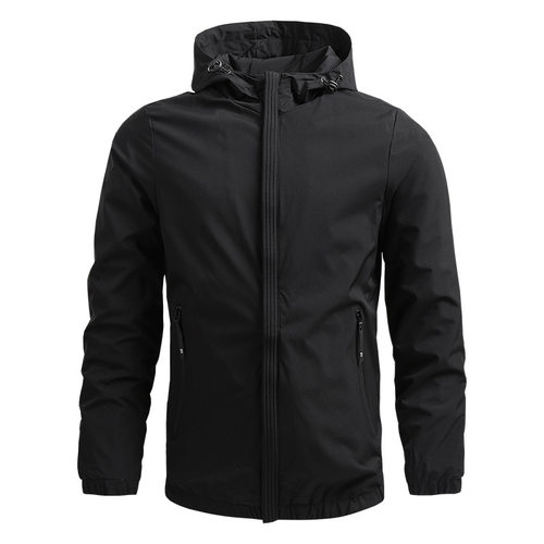 Jacket at Korean Casual Men's Hooded Solid lor Men's Standar