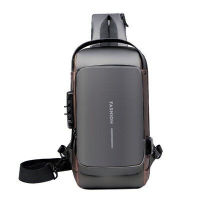 Cross-border Men’s Chest Bag With A mbination Lock, Prem?gr