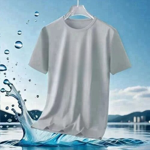 Ice Silk Mesh T-shirt Men's Short-sleeved Solid lor Loose Yo