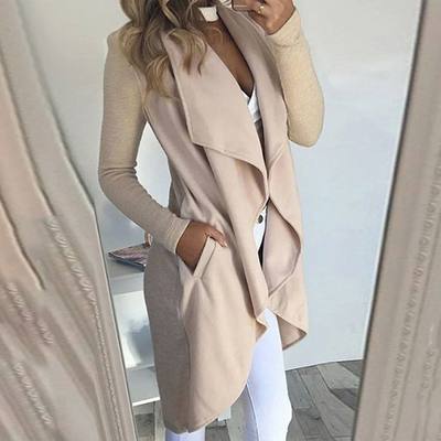 Women's Waterfall Lapel nch Coat Ladies Cardigan Jacket Outw