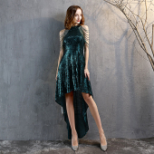 高端聚会裹胸珠片包臀性感连衣裙女轻奢车模房展主持人表演晚礼服