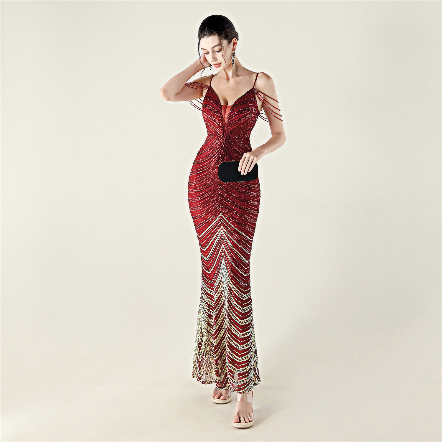 妈妈高端婚宴装晚礼服女别致绝美