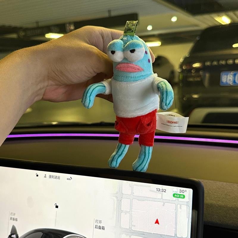 比奇堡剧名酷酷鱼车内饰品摆件汽车装饰车载用品显示屏用后视镜