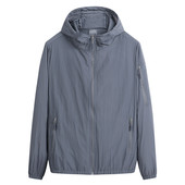 轻薄款 夏季 男士 连帽防晒连帽衣男外套冰丝户外登山垂钓皮肤衣潮