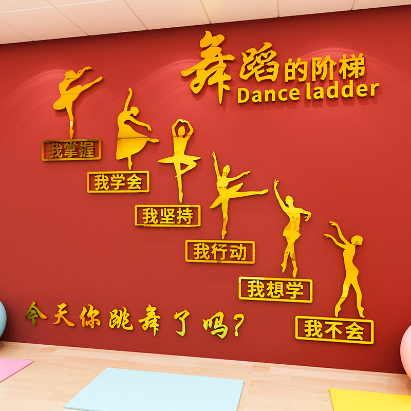 舞蹈班教室文化墙励志墙贴画布置