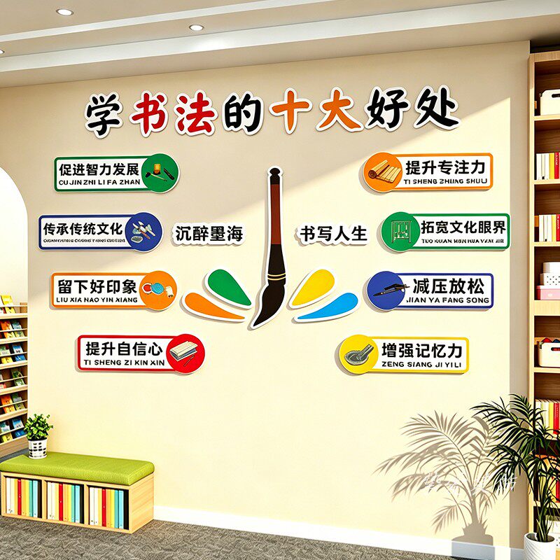 学习书法的好处墙贴画练字顺序