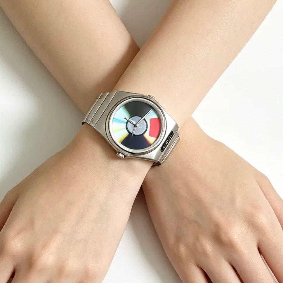 MHwatch｜kanye专辑y2k轻奢cd光盘复古镭射潮流嘻哈周边男女腕表