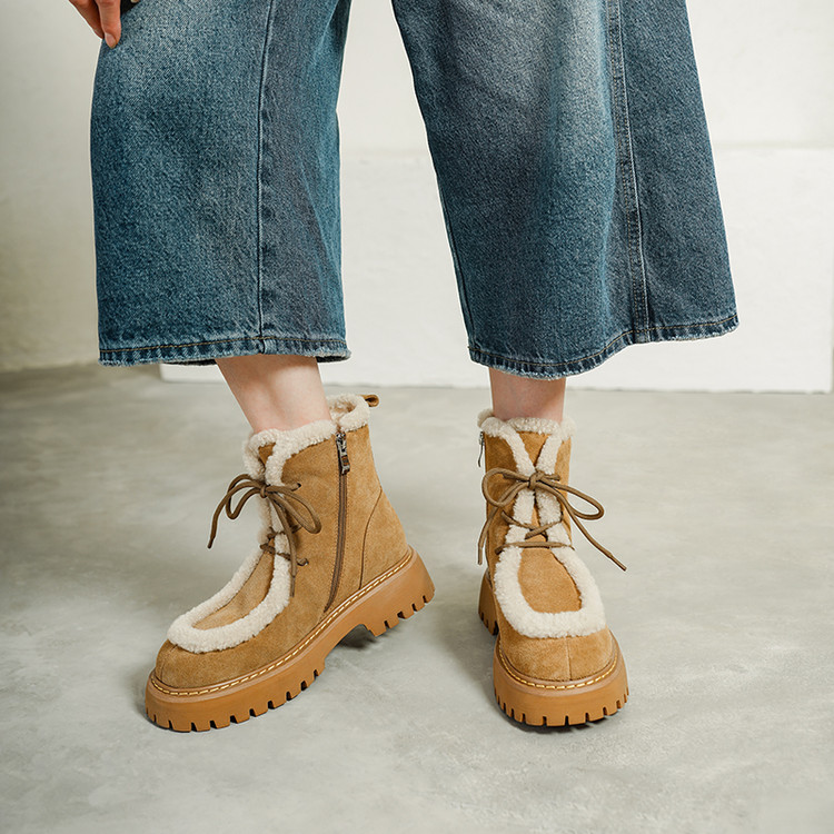 保暖雪地靴厚毛里加绒保暖马丁靴