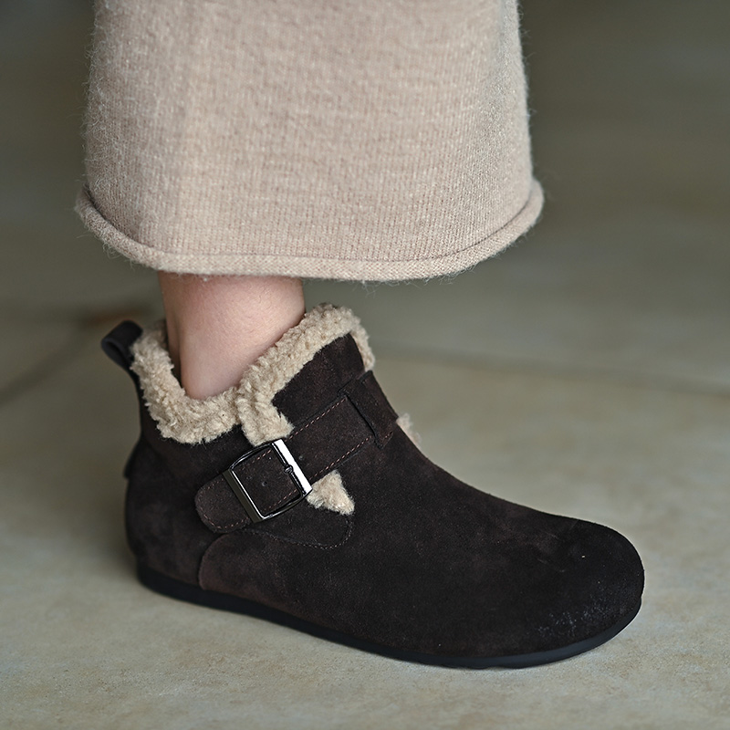 巨软~复古加绒勃肯鞋女