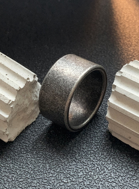 空白素戒-北欧极简宽版不掉色拇指钛钢古法戒指中古欧美扳指指环