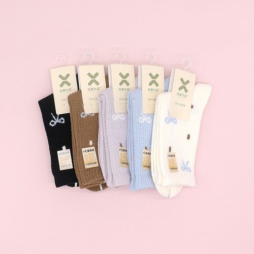 西客优品暖暖绒加厚保暖中筒女袜