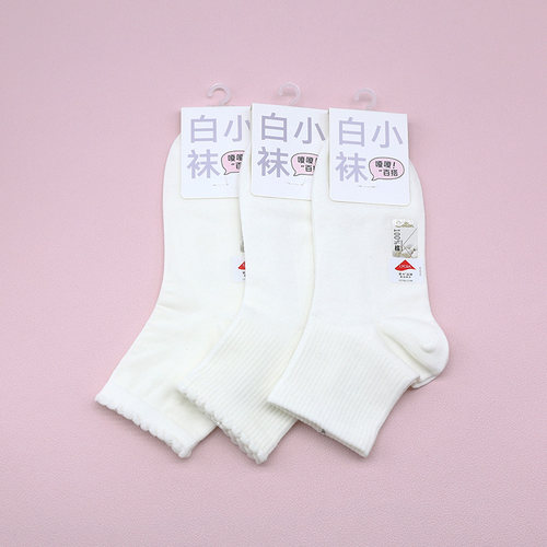 西客优品春夏百棉网眼小白女袜