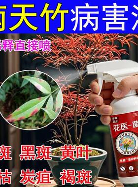 南天竹红斑病专用药治褐斑黄叶焦尖枯叶白粉病菌立清杀菌剂营养液