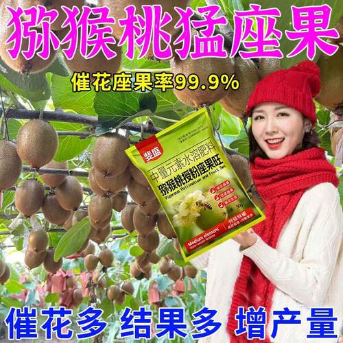 猕猴桃专用授粉座果剂雄花粉授粉猕猴桃授粉膨大剂保花保果防落肥