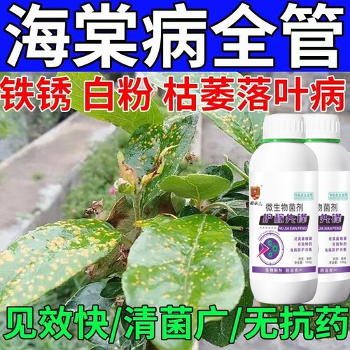 海棠树果树锈病专用药梨树山楂苹果树腐烂专用杀菌剂黄点黑斑炭疽