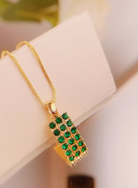 妾之意水晶水晶锁骨链女方形耳钉