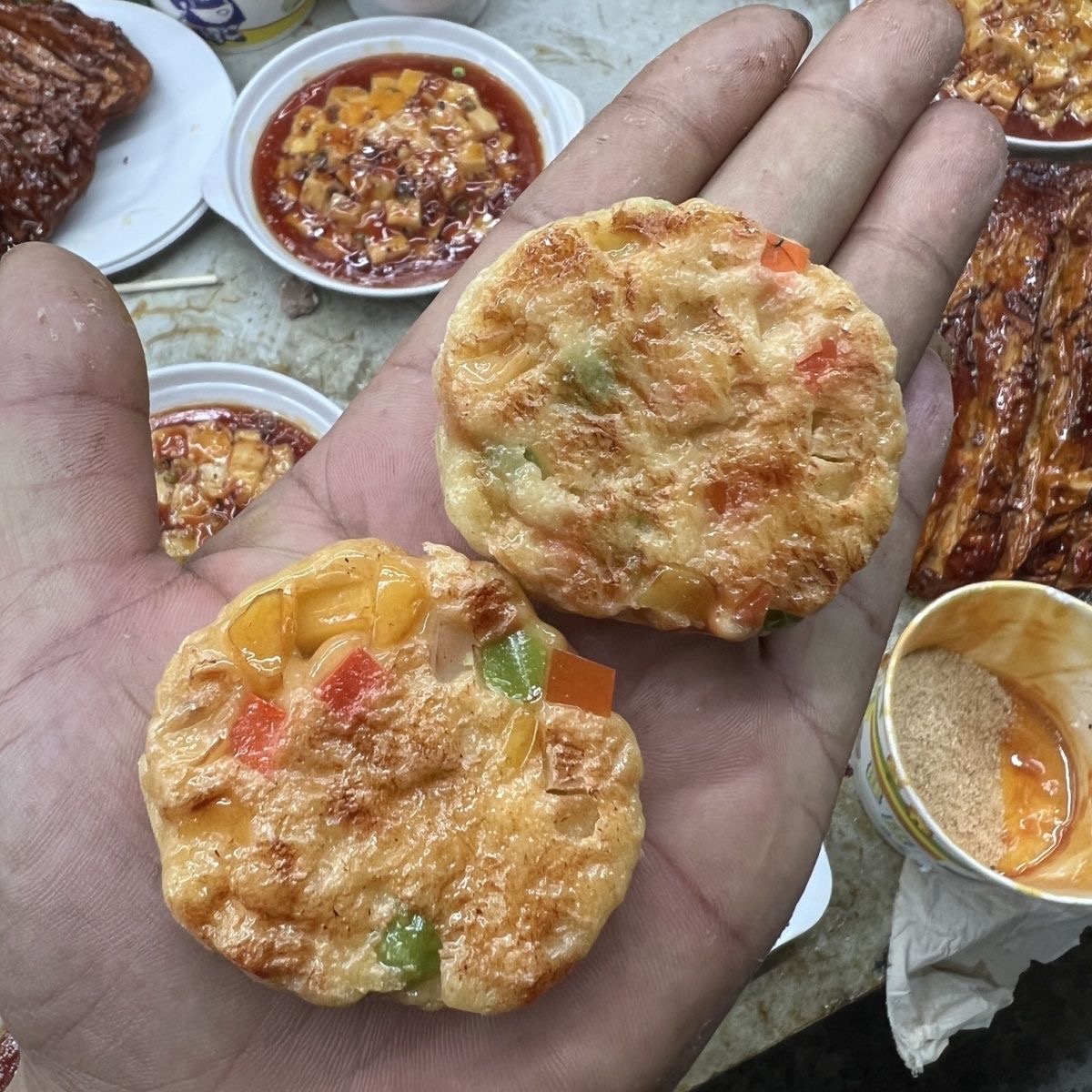 仿真虾饼炸虾饼模型网红道具