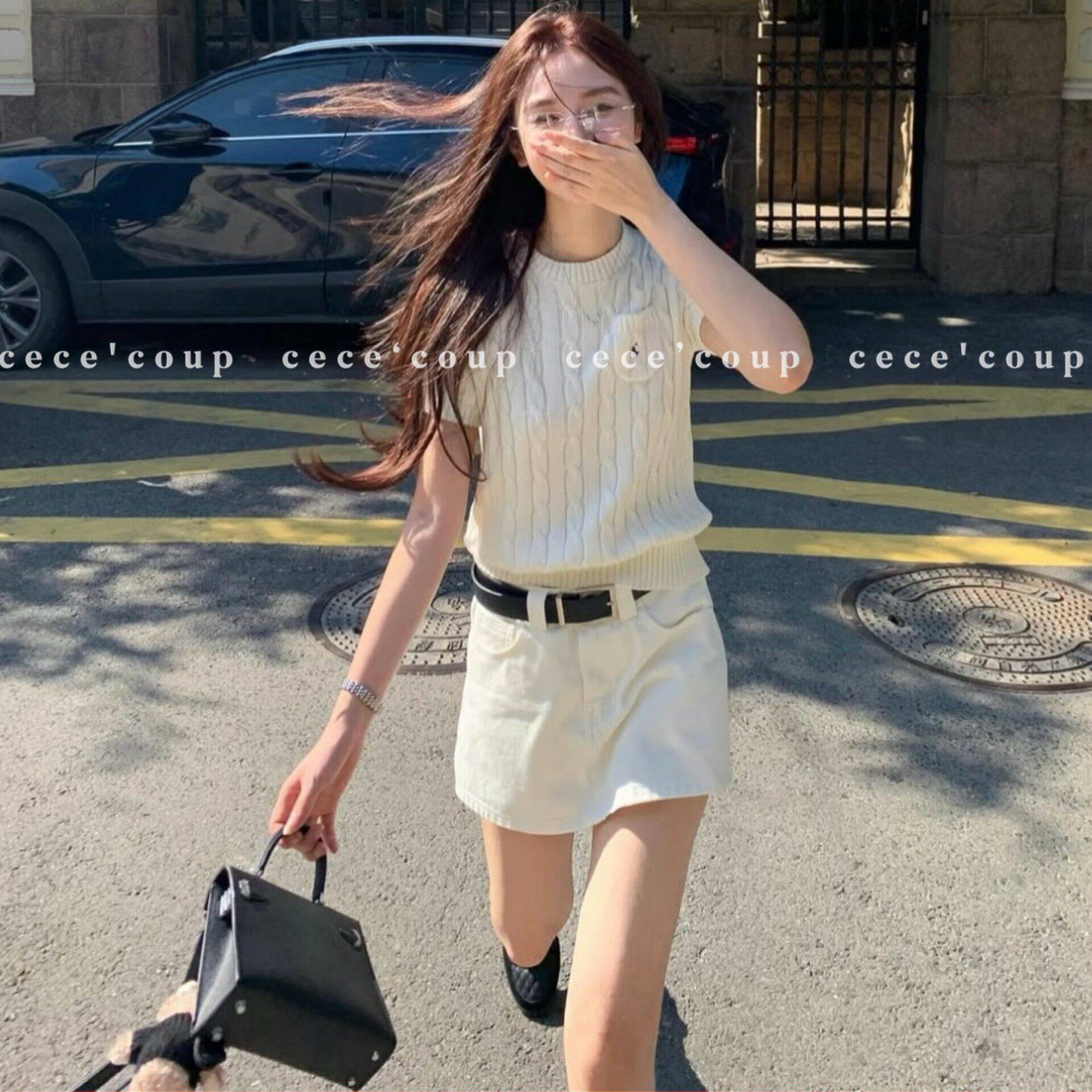 cece 清爽穿搭！03/28  新品 26FW 圆领纯棉口袋麻花短袖女