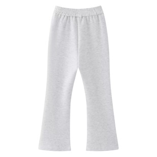女童春秋长裤浅灰色弹力柔软带钻闪闪喇叭裤高腰休闲百搭裤子