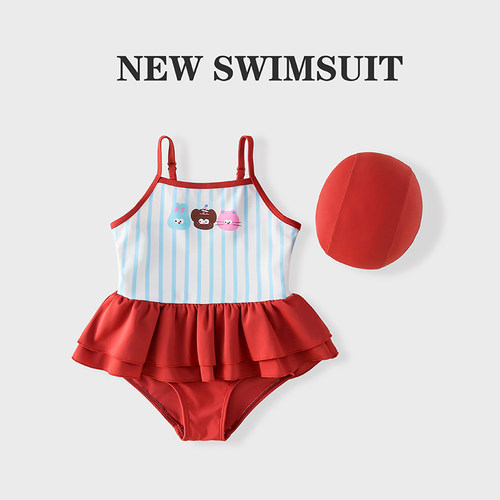 2-8岁女童泳衣可爱公主吊带速干