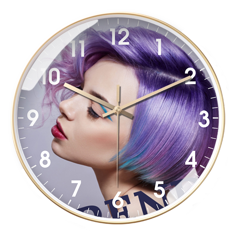 美容美发挂钟定制图案照片简约