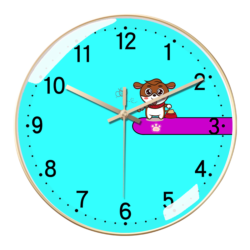 简约时尚挂钟创意静音石英钟客厅卧室时钟家用圆形太阳机芯电波钟