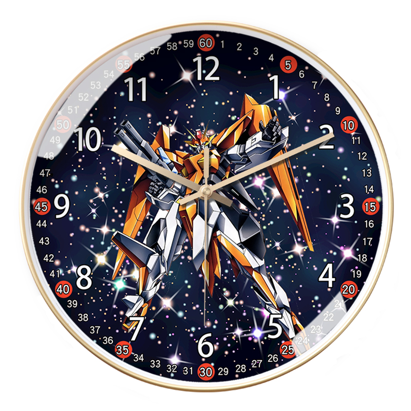 卧室儿童早教机动战士静音石英钟