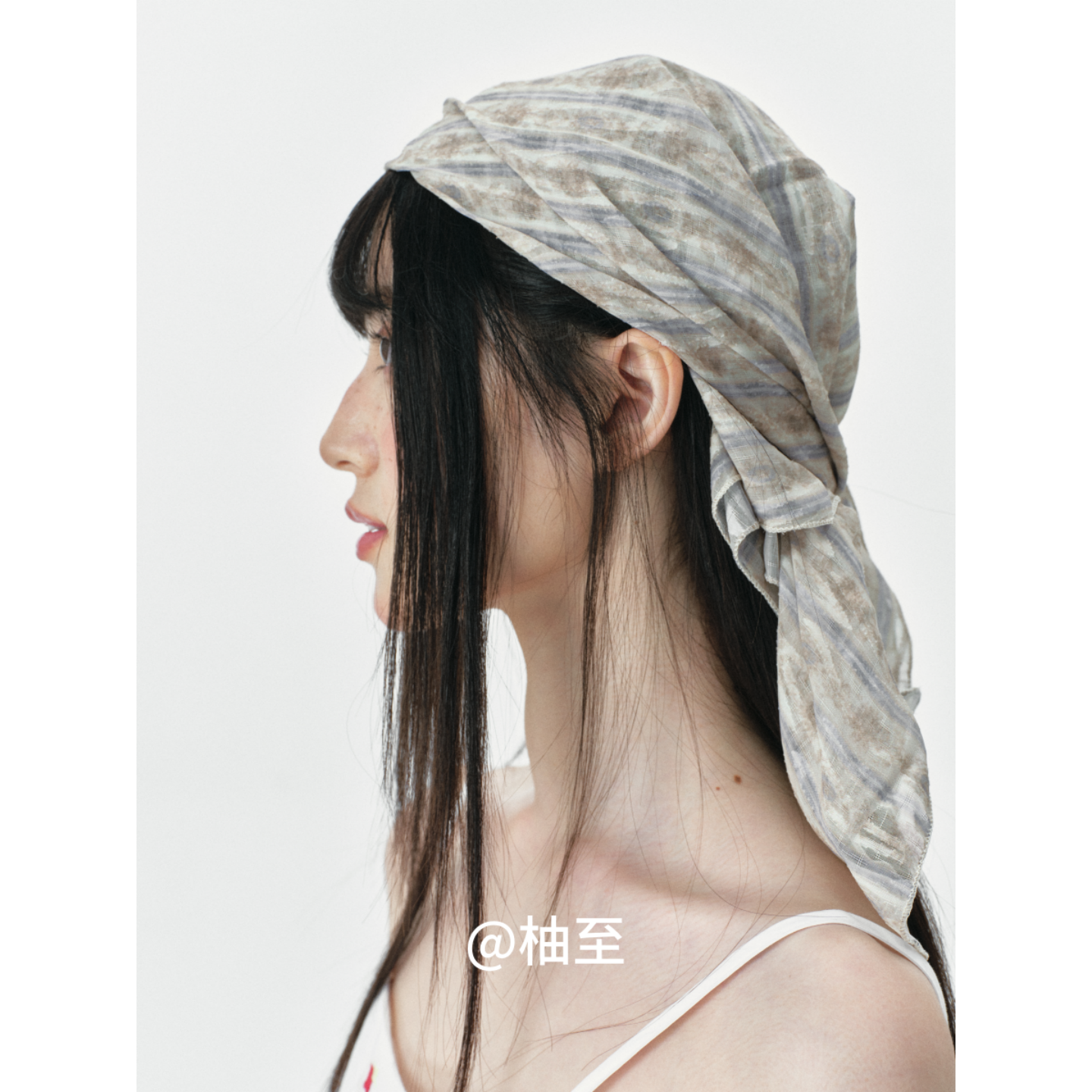 时髦条纹印花丝巾女春秋夏季街头韩版日系百搭围脖透气时尚头巾潮