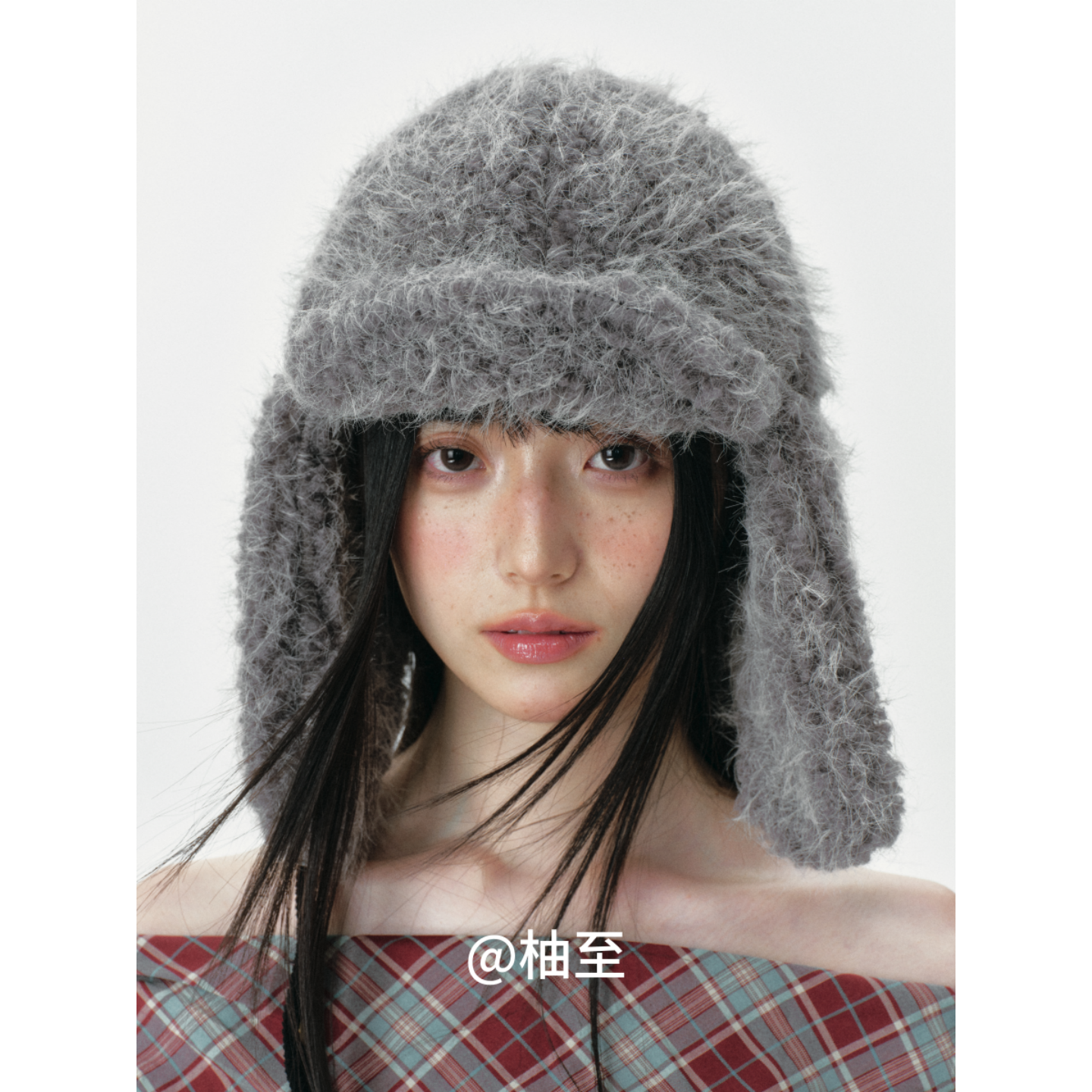 复古毛绒雷锋帽子女秋冬川西稻城亚丁旅游穿搭防寒保暖护耳帽ins