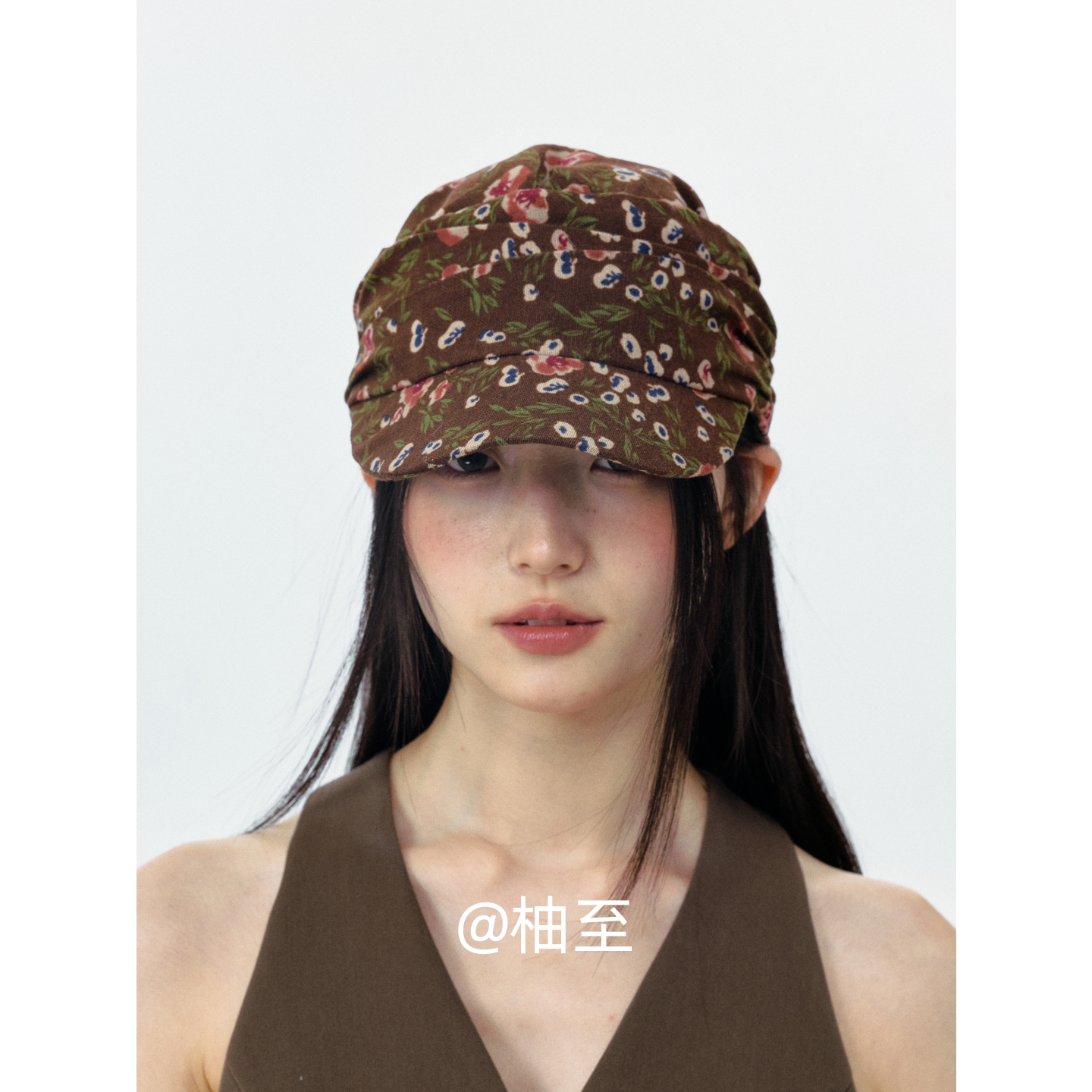 小碎花报童帽子女春秋街头时髦韩版日系百搭复古显脸小鸭舌帽ins