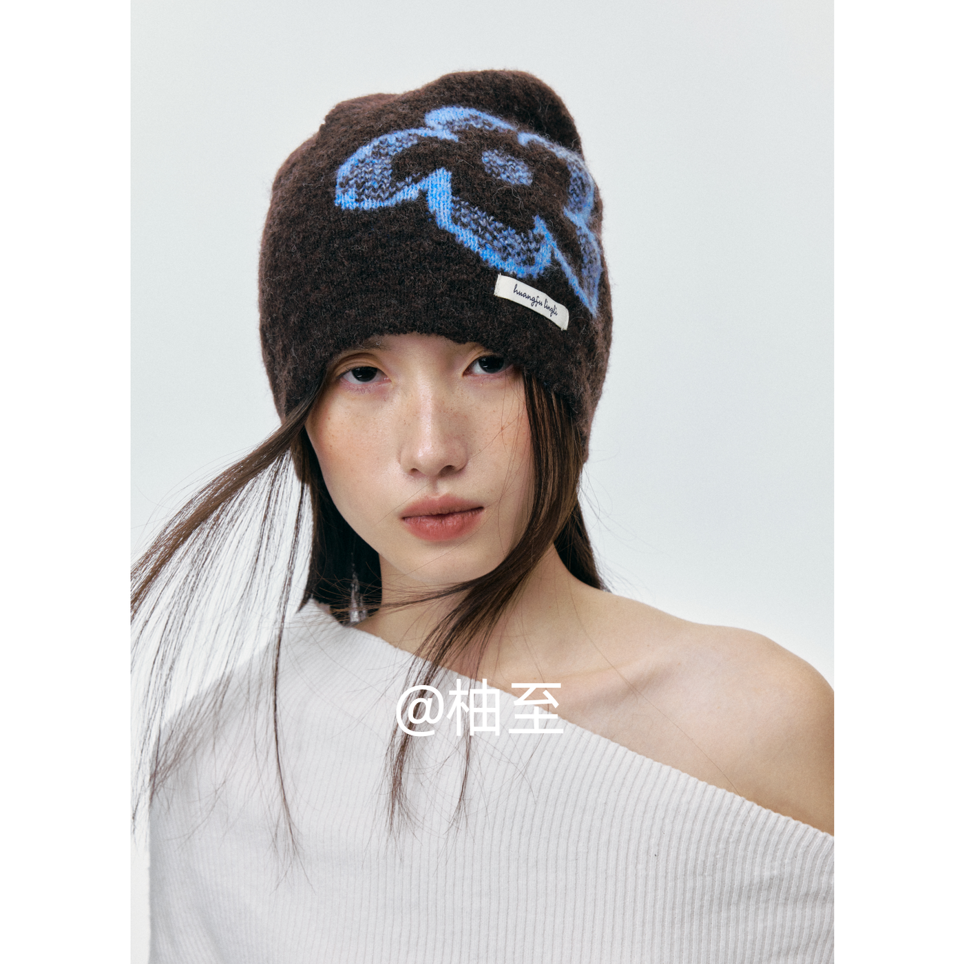 韩系时髦大花朵针织冷帽女秋冬保暖氛围感堆堆帽日系包头帽子ins